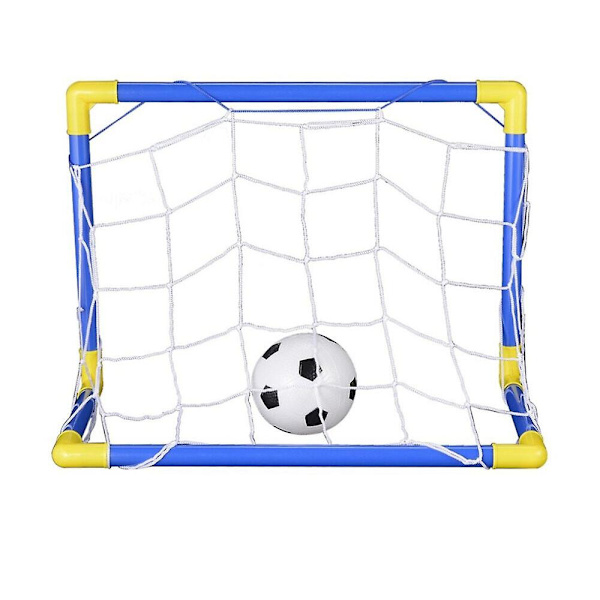 Bärbar Mini Avtagbar Barnfotbollsmål Set - Bästa Presenten För Fotbollsentusiaster,Kampanj（Blå）