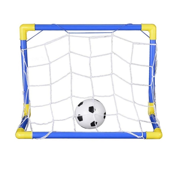 Bærbart mini-avtakbart fotballmålsett for barn – beste gave til fotballentusiaster (blå)