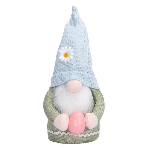 Påsketema dukkedekorasjoner fest dverg rekvisitter dverg statue dekorasjon påskedekorasjoner (32X14X12CM, blå)