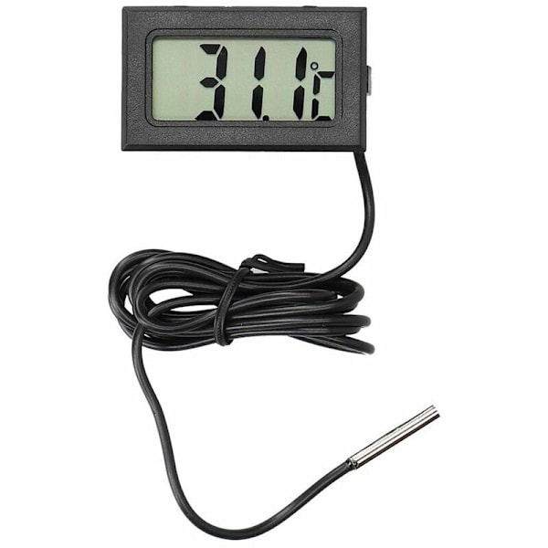 Mini termometer digital rums termometer med sensor 1m svart kabel