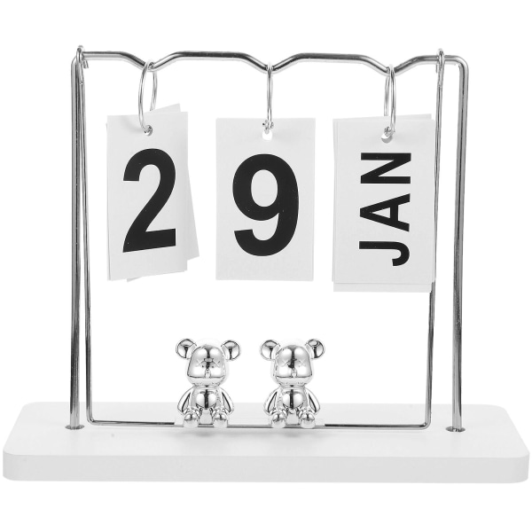 Puinen pöytäkalenteri pysyvä sivun käännöskalenteri pieni pöytäkalenteri koriste (24X19,5cm, kuten kuvassa)
