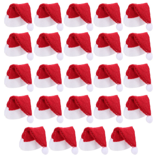 24 Pack Lollipop Santa Hat Pieni Mini Candy Santa Hat Juhlatarvikkeet (3,8X3X0,5CM, punainen)