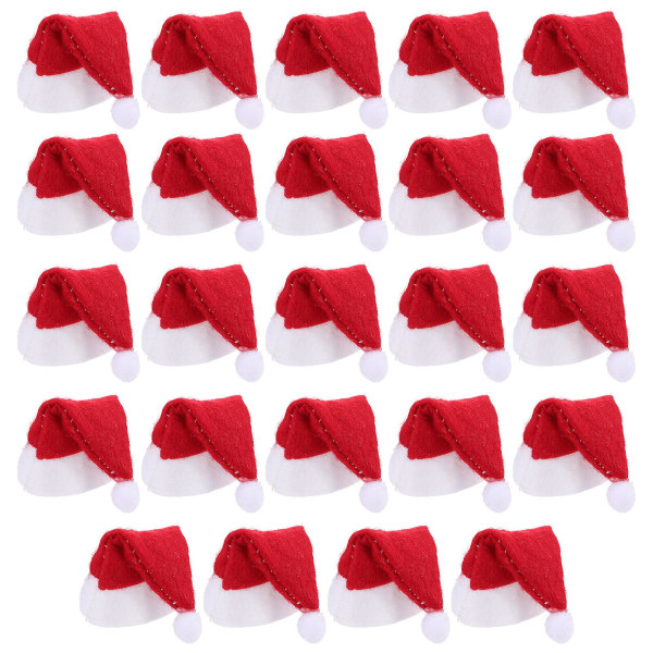 24-pack Lollipop Santa Hat Små Mini Candy Santa Hat Festtillbehör (3,8X3X0,5CM, Röd)