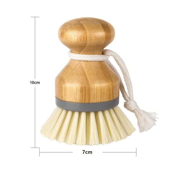 Bambuborste set - 2-pack borste för rengöring av frukt och grönsaker samt disk - Tillverkad av bambuhandtag och mjuka flexibla borst
