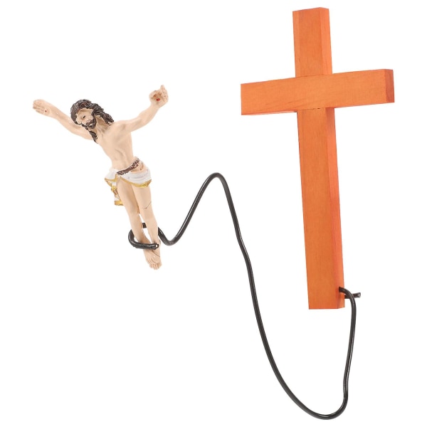 Vægmonteret Jesus kors kristen indretning bungee Jesus hængende kors (22.00X10.00X8.00CM, som vist på billedet)