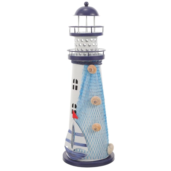 Lighthouse Light Decoration Lighthouse Statue Middelhavsdekoration Nautisk skrivebordstilbehør (28.50X9.50X9.50CM, som vist på billedet)
