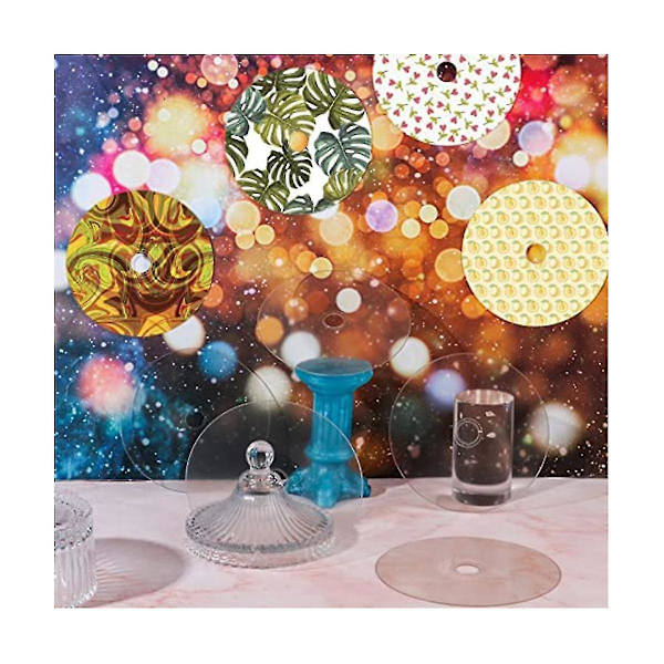 55 stk. gjennomsiktige CDer for maling Sirkelblanke CD-veggdekor Transparent rund sirkelskive for ornamenter（Transparent）