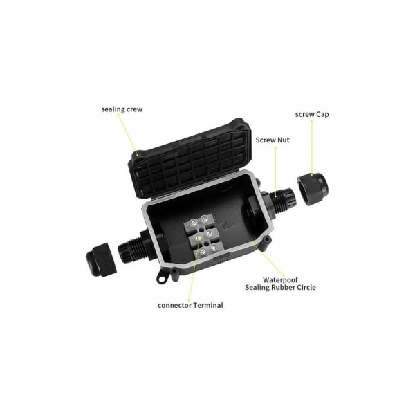4 st IP66 vattentät kopplingsdosa, utomhus vattentät kopplingsdosa, 2-vägs kabelkontakt PG9-anslutningar för Ø3-8mm Ø6mm-10mm kabel，