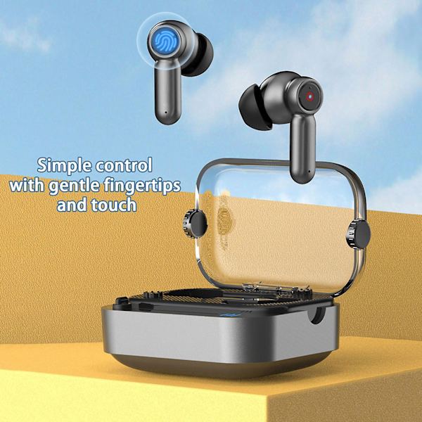 Bluetooth 5.3 Trådlösa Hörlurar Transparent Cabin Gaming In-Ear Bluetooth Hörlurar（Svart）