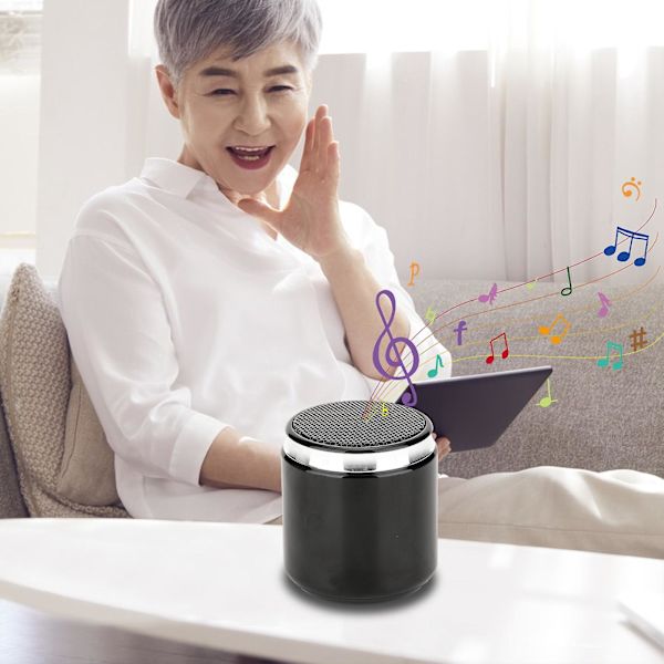 5.0 Version Bluetooth-högtalare Utomhus Mini-högtalare Bärbar Metall Present Batterikapacitet 500mah Trådlös Bluetooth（Svart）