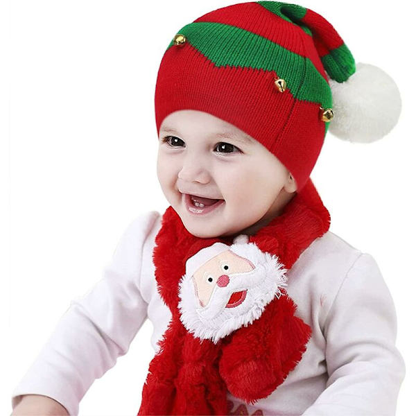 FlkwoH Barnens Julhatt Pälsboll Söt Liten Klocka Hjort Jul