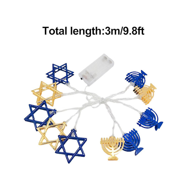 Hanukkah LED-lysdekorasjon, Davidsstjerne innendørs lysslynge
