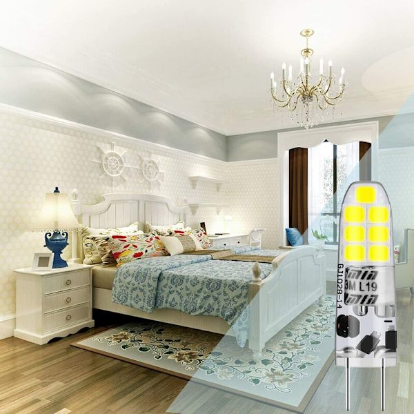 FlkwoH Led G4 Kall Vit 6000K, Auting G4 3W Ekvivalent 20W G4 Halogenlampa, Ej Dimbar, 10-pack [Energiklass F]