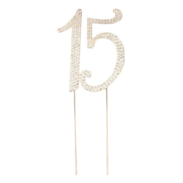 15 Cake Cupcake Toppers Birthday Cake Decorations Birthday Numbers 15 10 Cake Toppers Gold)