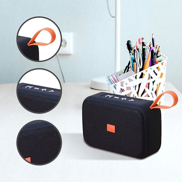 Tyg Bluetooth-högtalare, bärbar kortinsats, USB-minihögtalare, elektronisk gåvohögtalare（Svart）