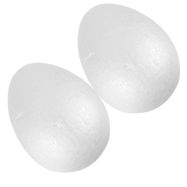 2-pakke DIY skumegg påskeimitert blankt eggmodell påskefestdekorasjoner (14.00X10.00X10.00CM, hvit)