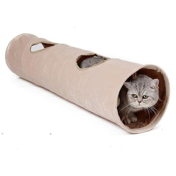 Sammet hopfällbar husdjurstunnel för katt