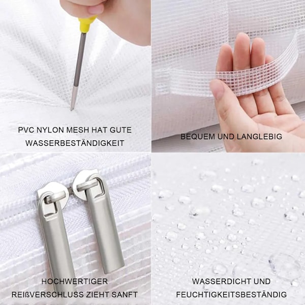 Förvaringslådor under sängen med dragkedja, 50 x 40 x 15 cm, kraftig PVC-förvaringsorganisatör för kläder, sängkläder, 2-pack