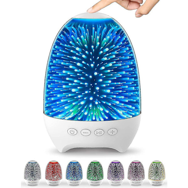 Bluetooth-høyttaler nattlys, 3d galakse nattbordlampe berøringskontroll, dimbar RGB 7 farger skiftende LED bærbar trådløs oppladbar bordlampe Fo