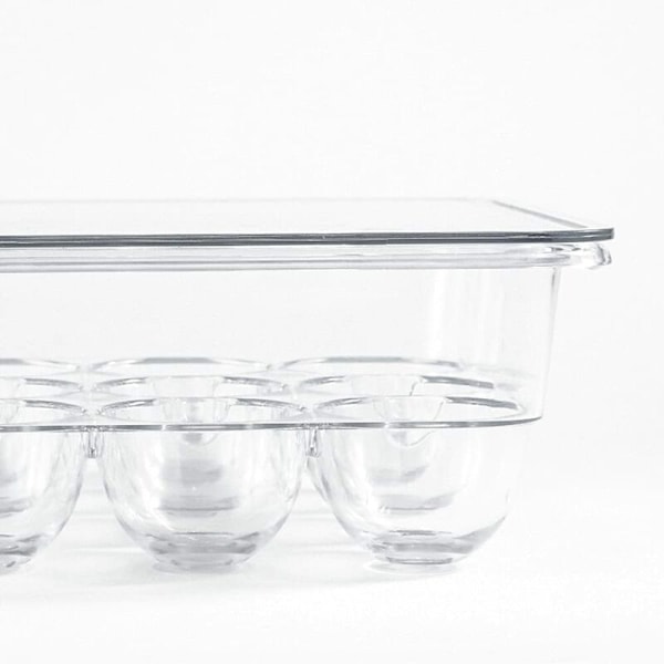 Ägglåda kylskåp, kylskåpshållare för ägg, ägglåda för kylskåp, för förvaring av ägg i kylskåpets förvaringsrum (transparent)