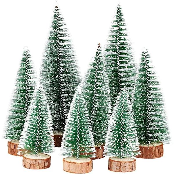 8 konstgjorda julgranar, minijulgranar, mini bordsdekorationer inomhus, minigreena träd, dekorerade julpartybordsträd
