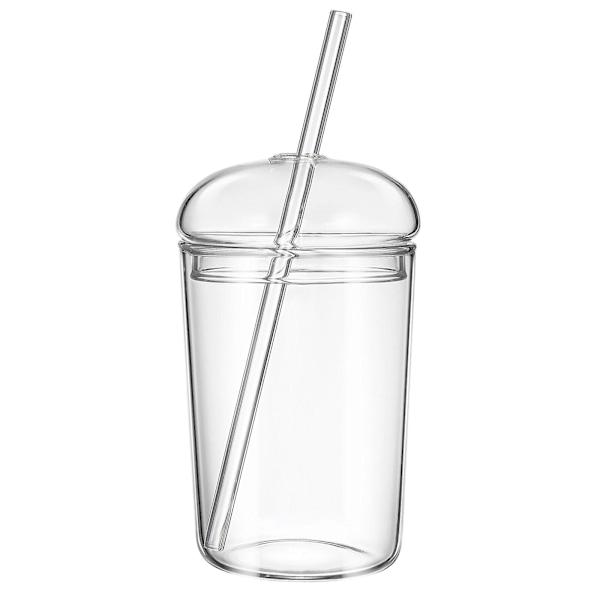 Glas sugrör kopp, stor kapacitet glas kopp, hushåll dryck transparent kopp, hem kontor bar drickskopp (14.70X8.20X8.20CM, transparent)