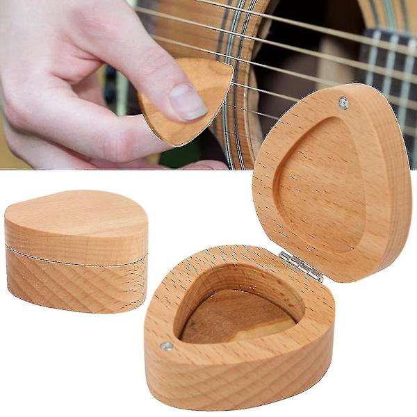 Plektrumhållare i trä för gitarr, förvaringslåda för plektrum, musikaliska presenter