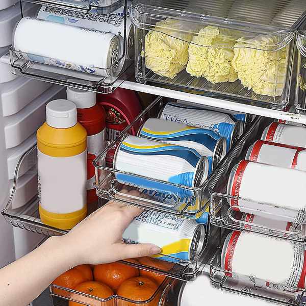 Kjøleskapsstativ Dobbeltlags Stor kapasitet Plast ølbokser Kjøleskapsstativ for husholdning