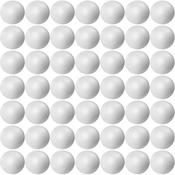 100 runde skumballer umalte runde baller bursdagsferie DIY-dekorasjoner (3X3 cm, hvit)