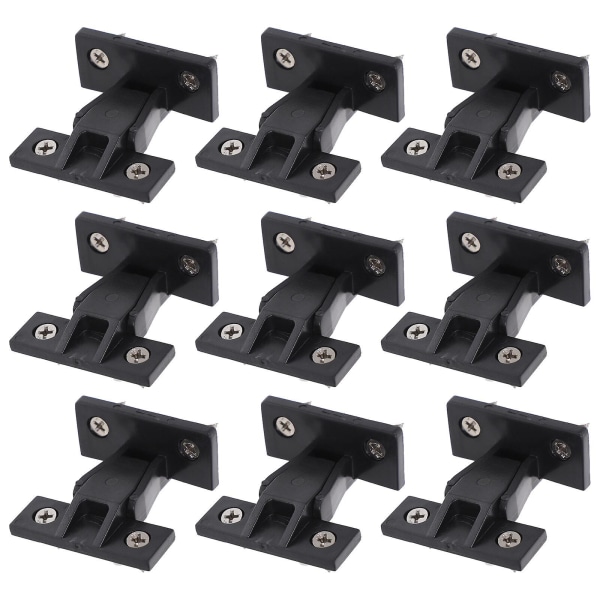 10 stk. Push-kobling Push-koblingssystem Hurtigkobling Møbelpanelkobling (4.80X4.30X2.50CM, Svart)