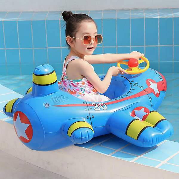 Nyt legetøj til svømmebassinet Fly med rat Pool flyder Børn svømmering Baby oppustelig sjove vandaktiviteter (hvid)