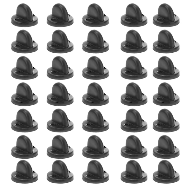 100 st klämmor i gummi för knappnålar, ersättning för uniform, bekväm passform, slipsnål, knappnål, baksida, fixknapp (svart)