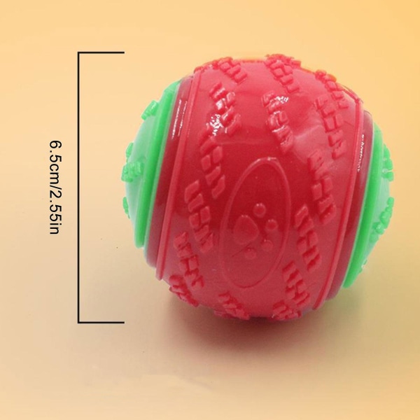 Squeaky leksak bollar för hundar i gummi, hållbara studsande tuggbollar för valpar att leka med utomhus