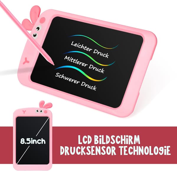 8.5\" LCD Skrivplatta Dinosaurie Ritbord, Barnpresent Rosa