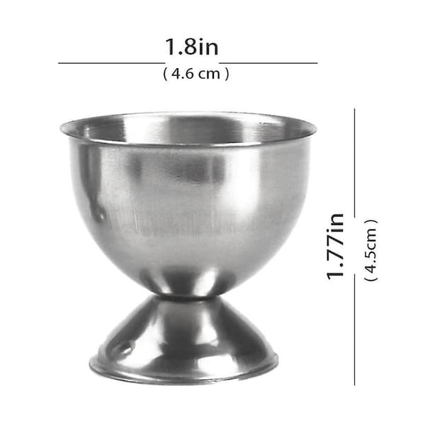 Rustfritt stål eggseparator, 4 skjeer, 4 kopper, 1 skallfjerner (sølv)