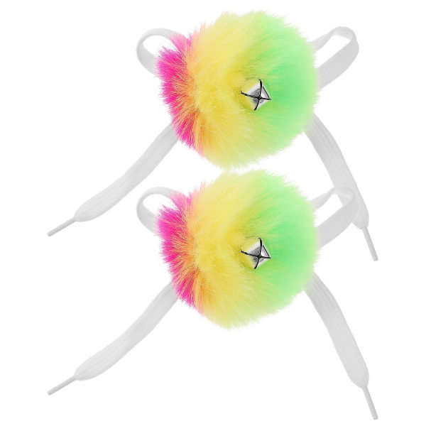 2-pak skøjtepomponer med klokker pompomskøjter dekorativt tilbehør (8.00X8.00X8.00CM, farve)