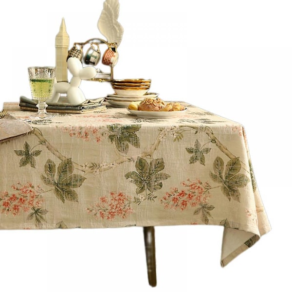 Duk 100% bomull blommigt tryck rektangulär inomhus utomhus spillproof tyg duk vår sommar fest picknick bröllop kök heminredning