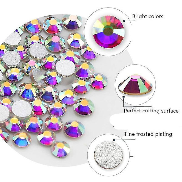 Aurum Multi size Glasstenar för nagelkonst, telefonfodral, kläddekorationer
