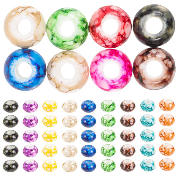 100 stykker akryl halskæde løse perler smykker løse perler DIY produktion løse perler (1,5X1,5 cm, tilfældig farve)