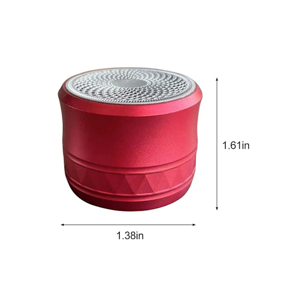 Nytt kort Mini Bluetooth-högtalare Metall Hög volym Subwoofer Hemma Utomhus Bärbar Present Ljudsystem 20240143（Röd）