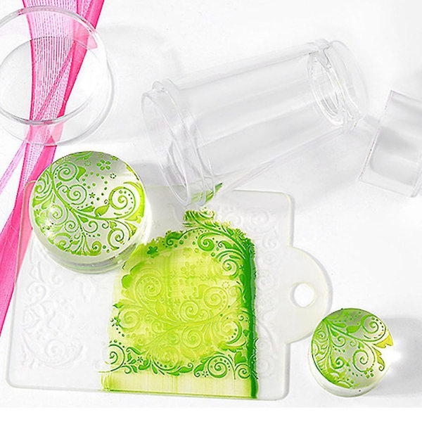 Dubbelhuvud med stämpelset Manikyr Seal Diy Tryck Nail Art Kits & Tillbehör