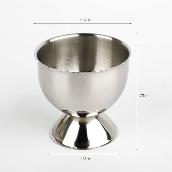 Egg Cup Holder Set Rustfritt Stål Egg Tray Kjøkkenverktøy 4stk, Sølv)