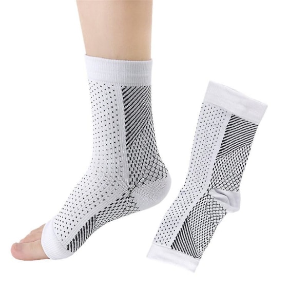 2023 Nye beroligende sokker Neuropati kompression ankelbuestøtte Beskyttelse Smertelindrende sokker Chang Zhao（L XL，Hvid）
