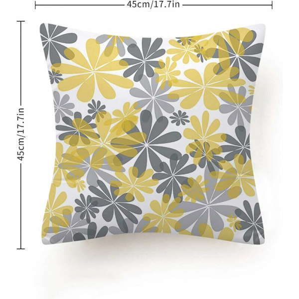 Set med 4 kuddfodral, soffhem vardagsrum sovrum heminredning blommörngott 45X45cm (Daisy - 45X45)