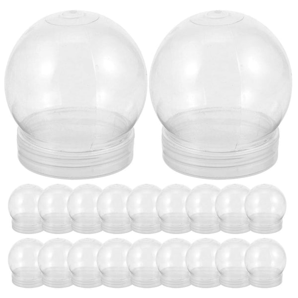 20 kpl uudelleenkäytettäviä läpinäkyviä vesipalloja, joissa on kierrekorkki tyhjät lumipallon valmistusrekvisiitta (7.00X6.00X6.00CM, läpinäkyvä)