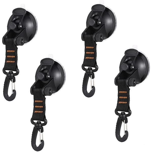 Orange-4pcs Suction Cup Anchor, Anchor Suction Cups, Heavy Duty Suction Cup Anchor With Lashing Hook Fixing, Suction Cup Awning Suction Cup Fixing Hoo