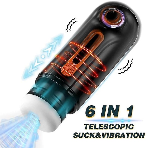 Herreflykopp Helautomatisk uttrekkbar uttale og suge elektrisk massasjeinstrument for menn