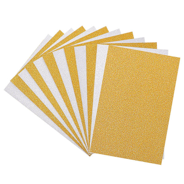 Ultnice 10-osainen kimalteleva kartonkipaperi DIY-projekteihin, lahjapakkauksiin, käärimiseen ja scrapbookingiin (kulta ja hopea kuten kuvassa)