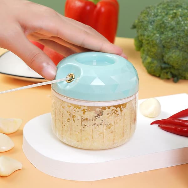 Hand-Pulled Mini Garlic Press: Rostfritt Stålkök Verktyg för Krossning Vitlök（Brun）