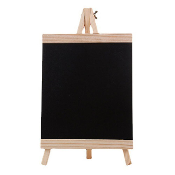 Fritstående trætavle bryllupsbesked tavle skrivebord tavle (29X16X2CM, sort)